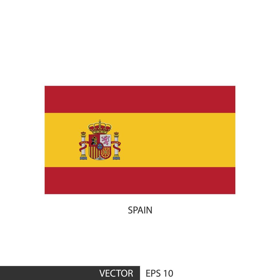 Spain square flag on white background and specify is vector eps10.