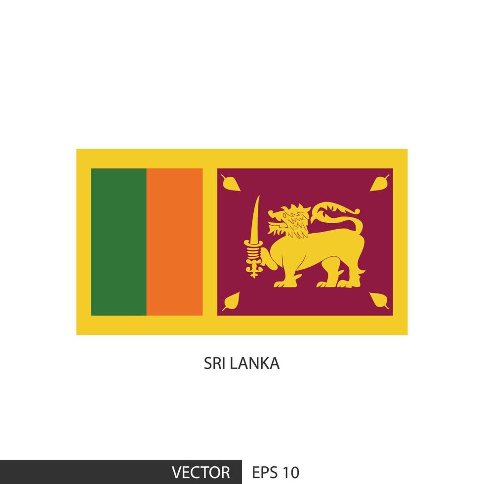 bandera cuadrada de sri lanka sobre fondo blanco y especificar es vector eps10.