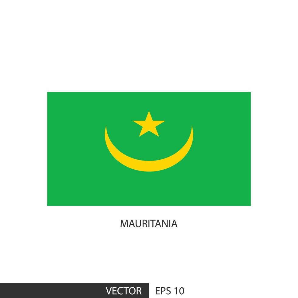 bandera cuadrada de mauritania sobre fondo blanco y especificar es vector eps10.