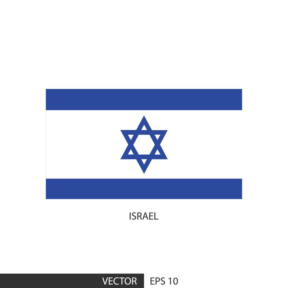 Israel square flag on white background and specify is vector eps10.