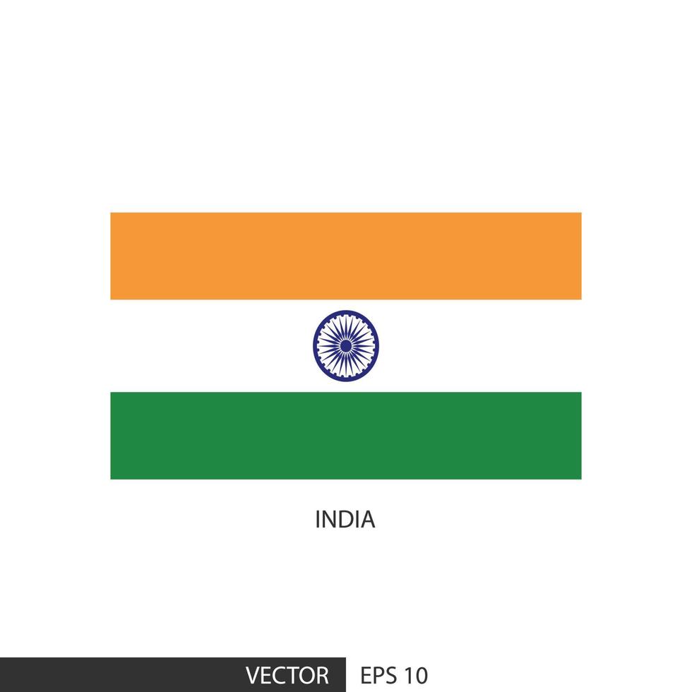 India square flag on white background and specify is vector eps10.