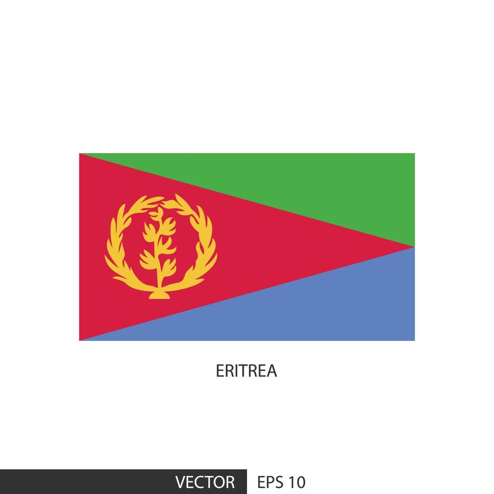 Eritrea square flag on white background and specify is vector eps10.