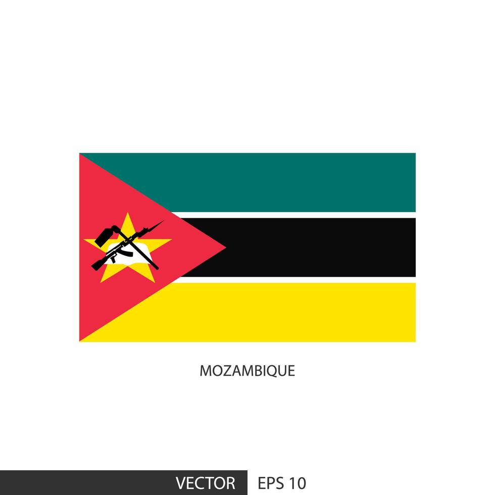 mozambique bandera cuadrada sobre fondo blanco y especificar es vector eps10.