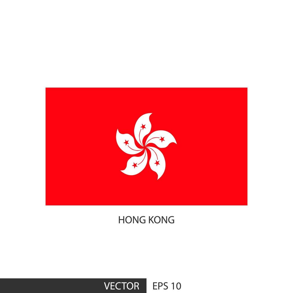 bandera cuadrada de hong kong sobre fondo blanco y especificar es vector eps10.