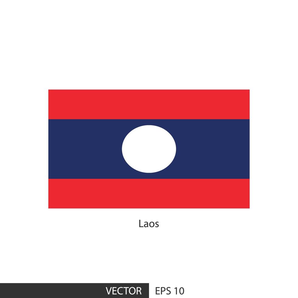 bandera cuadrada de laos sobre fondo blanco y especificar es vector eps10.