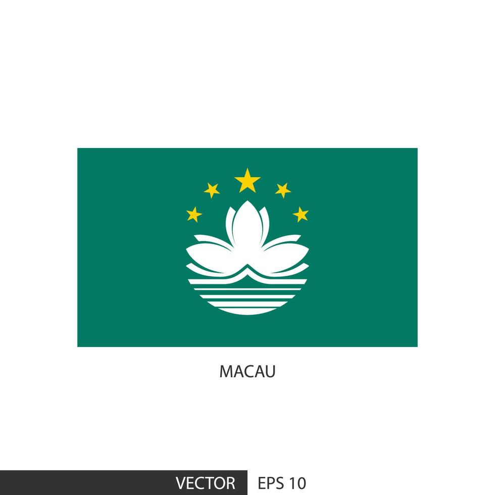 bandera cuadrada de macao sobre fondo blanco y especificar es vector eps10.