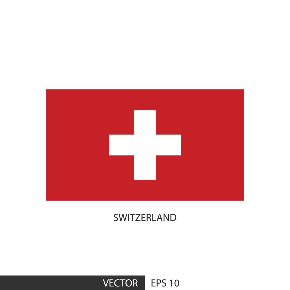 Switzerland square flag on white background and specify is vector eps10.