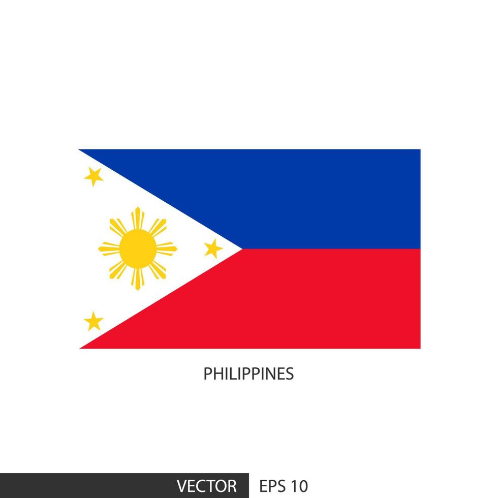 Philippines square flag on white background and specify is vector eps10.