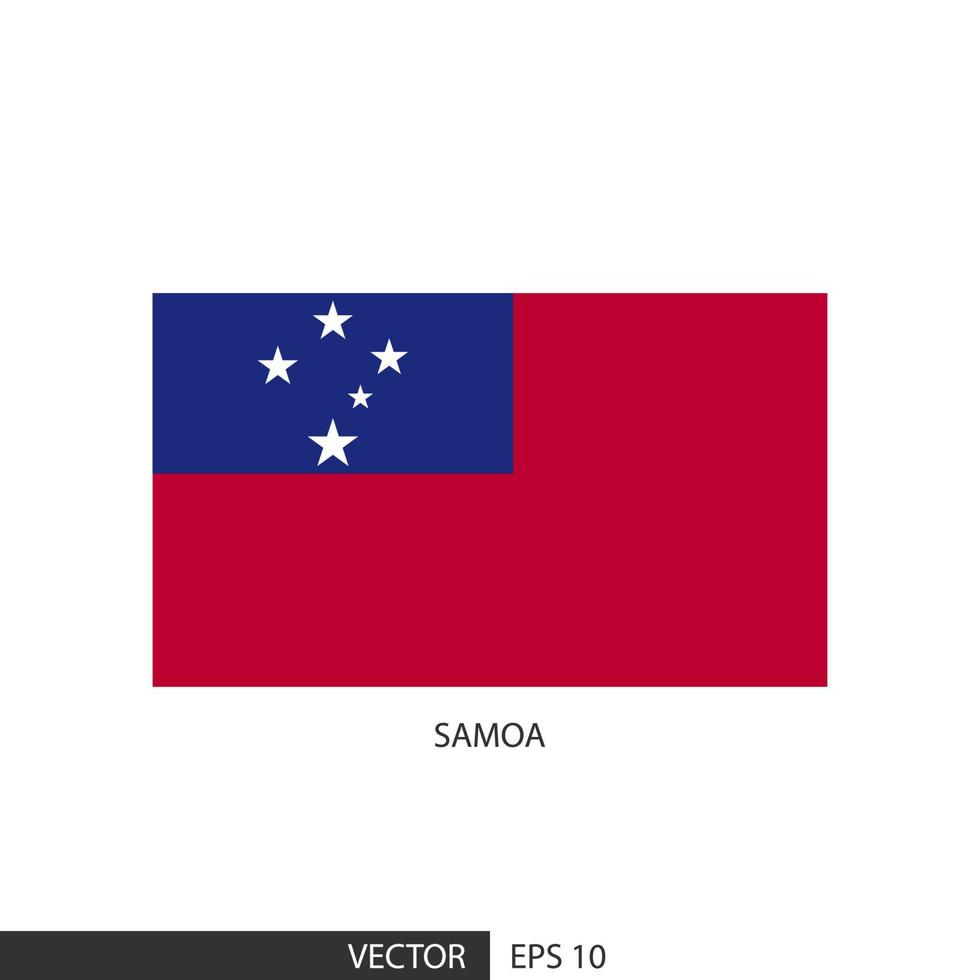 Samoa square flag on white background and specify is vector eps10.