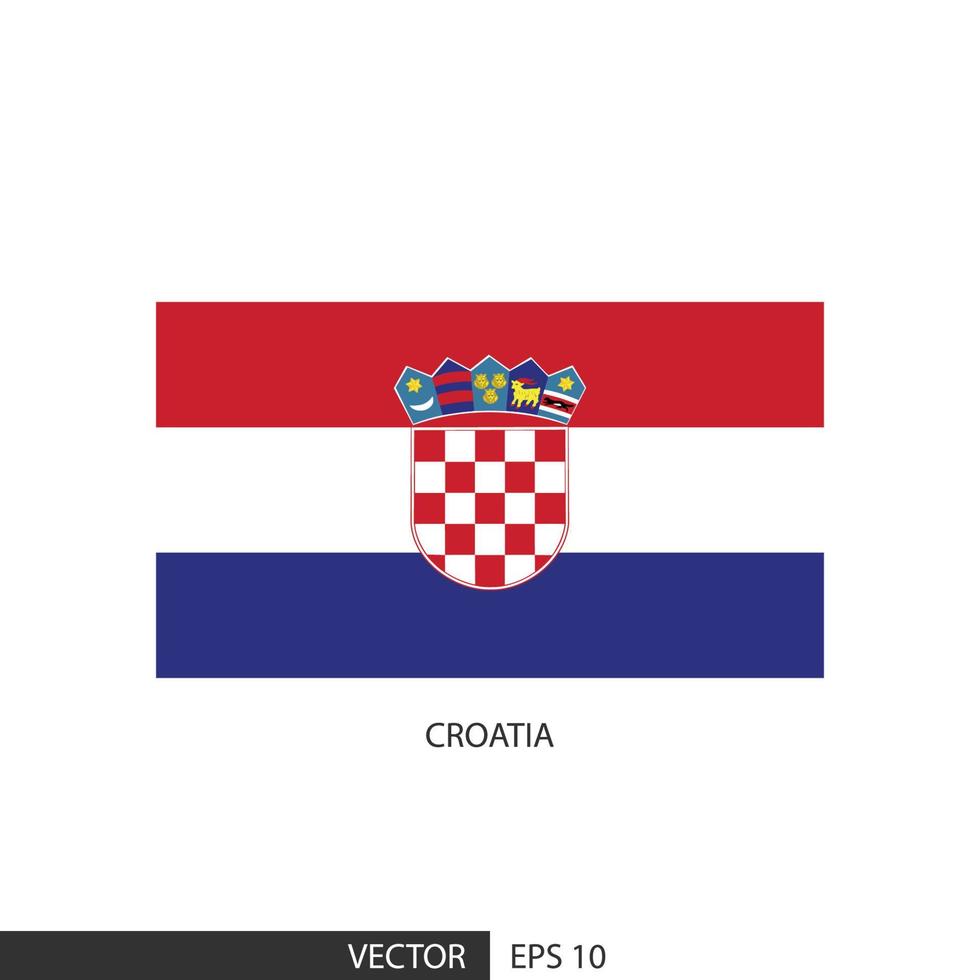 Croatia square flag on white background and specify is vector eps10.