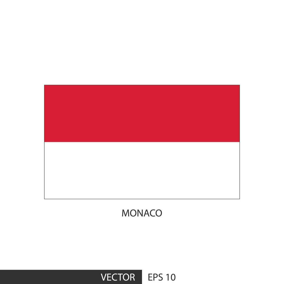 Monaco square flag on white background and specify is vector eps10.