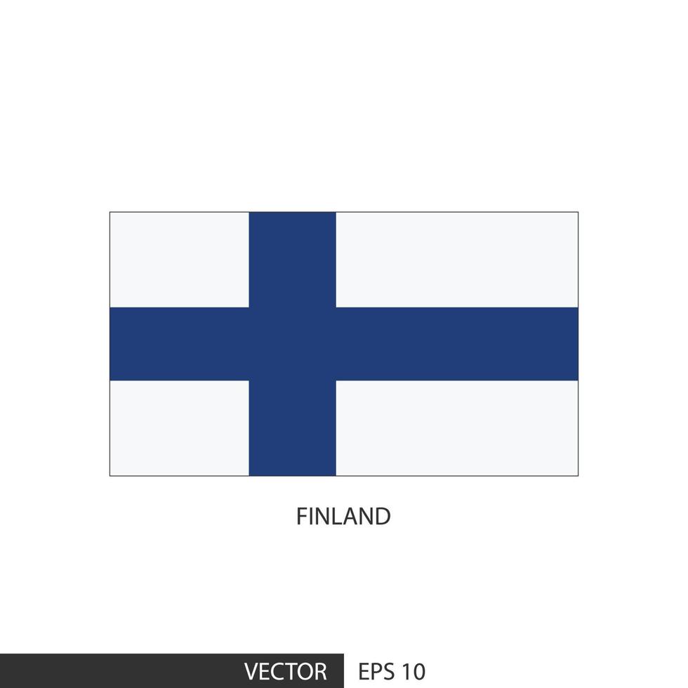 Finlandia bandera cuadrada sobre fondo blanco y especificar es vector eps10.