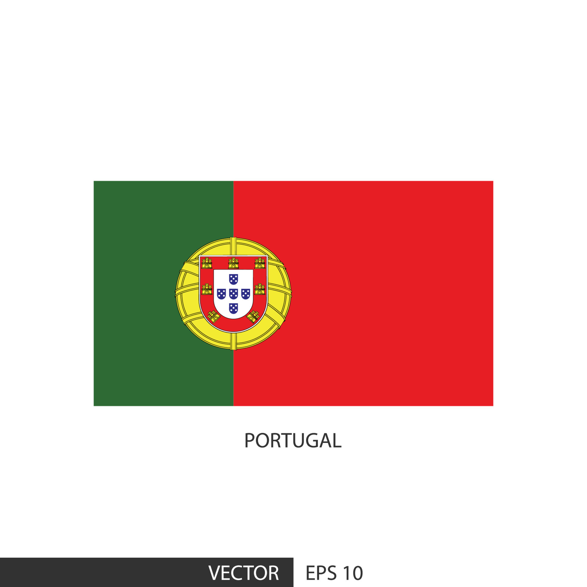 Portugal square flag on white background and specify is vector eps10