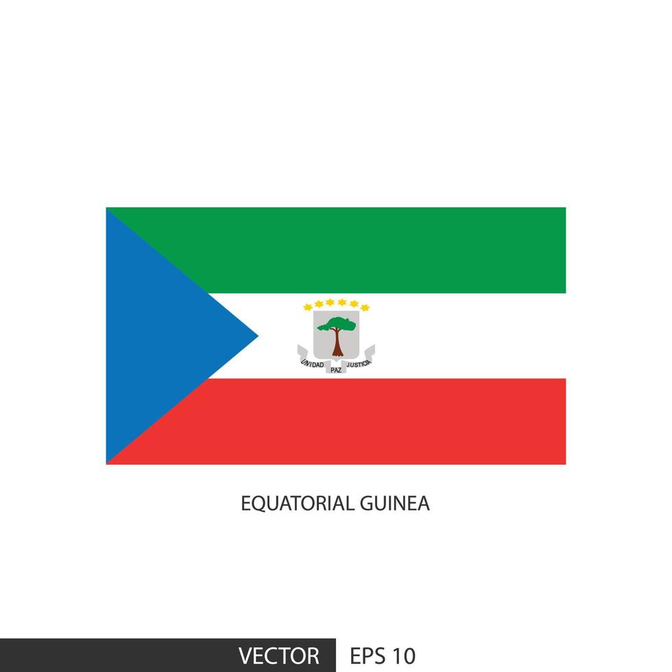 bandera cuadrada de guinea ecuatorial sobre fondo blanco y especificar es vector eps10.