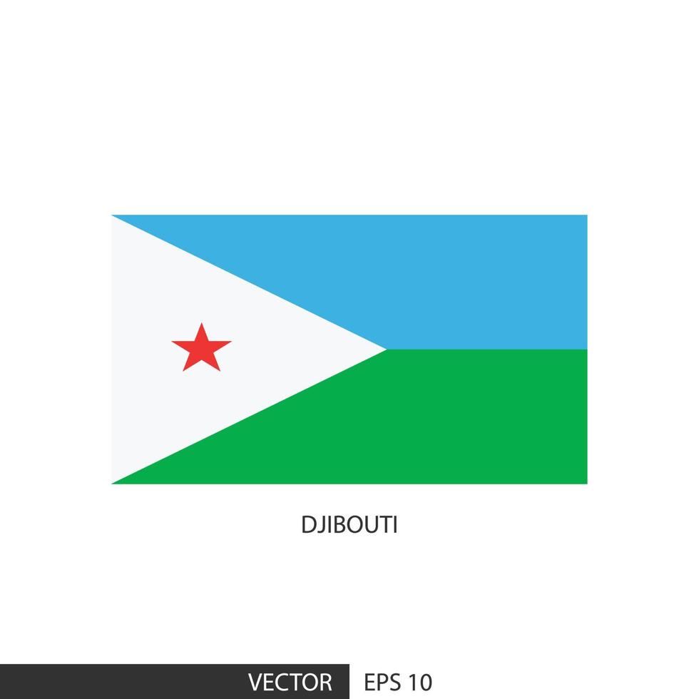 bandera cuadrada de djibouti sobre fondo blanco y especificar es vector eps10.