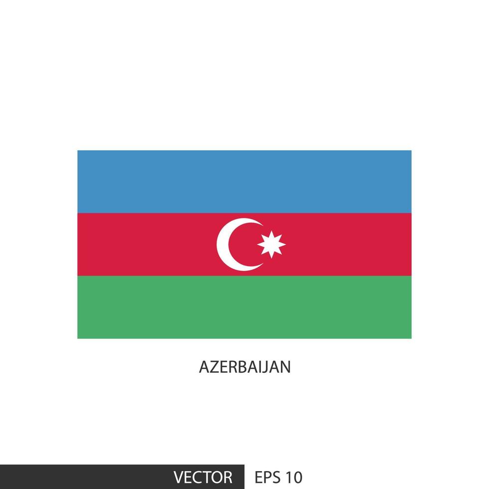 bandera cuadrada de azerbaiyán sobre fondo blanco y especificar es vector eps10.