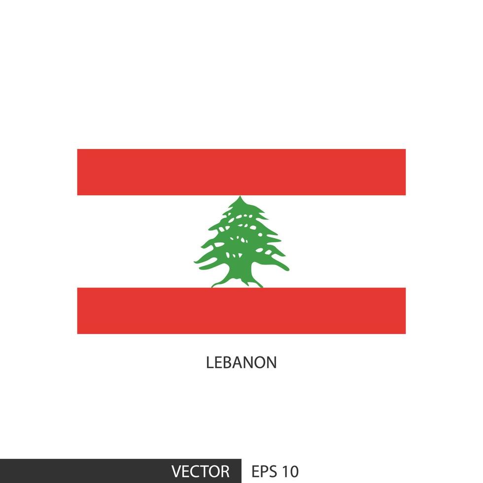 Lebanon square flag on white background and specify is vector eps10.