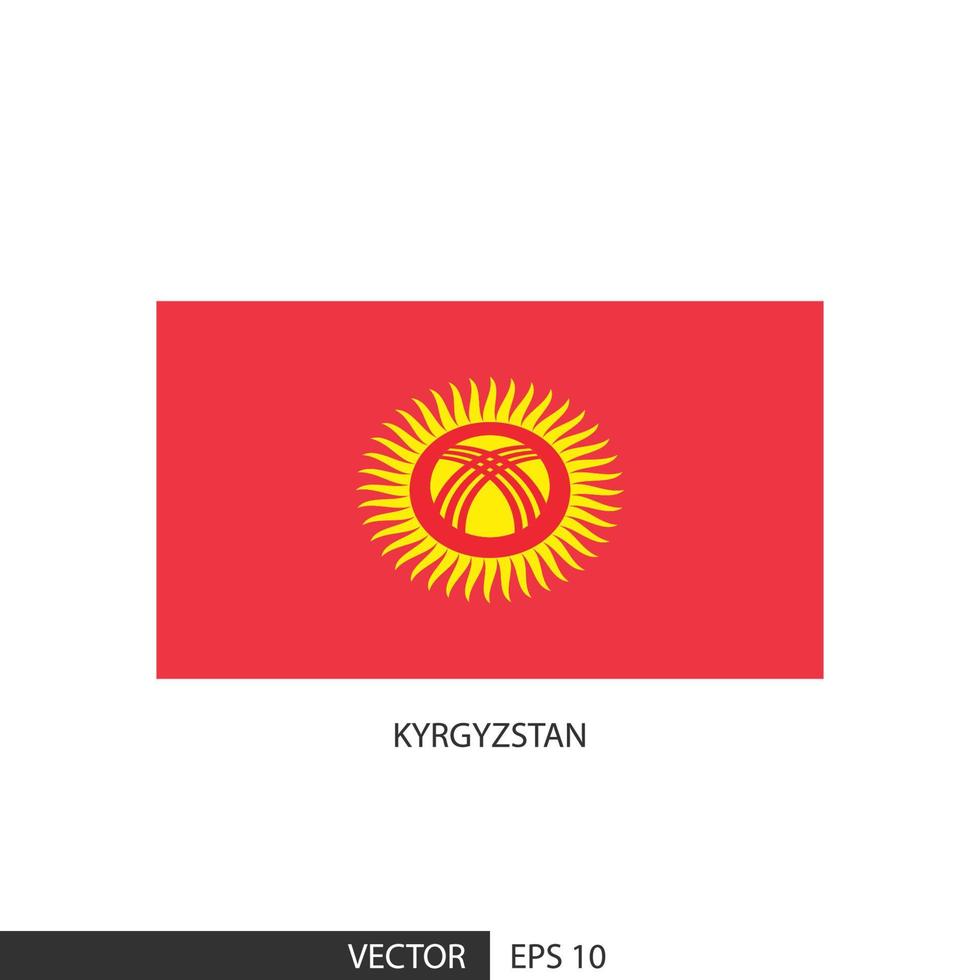 Kyrgyzstan square flag on white background and specify is vector eps10.