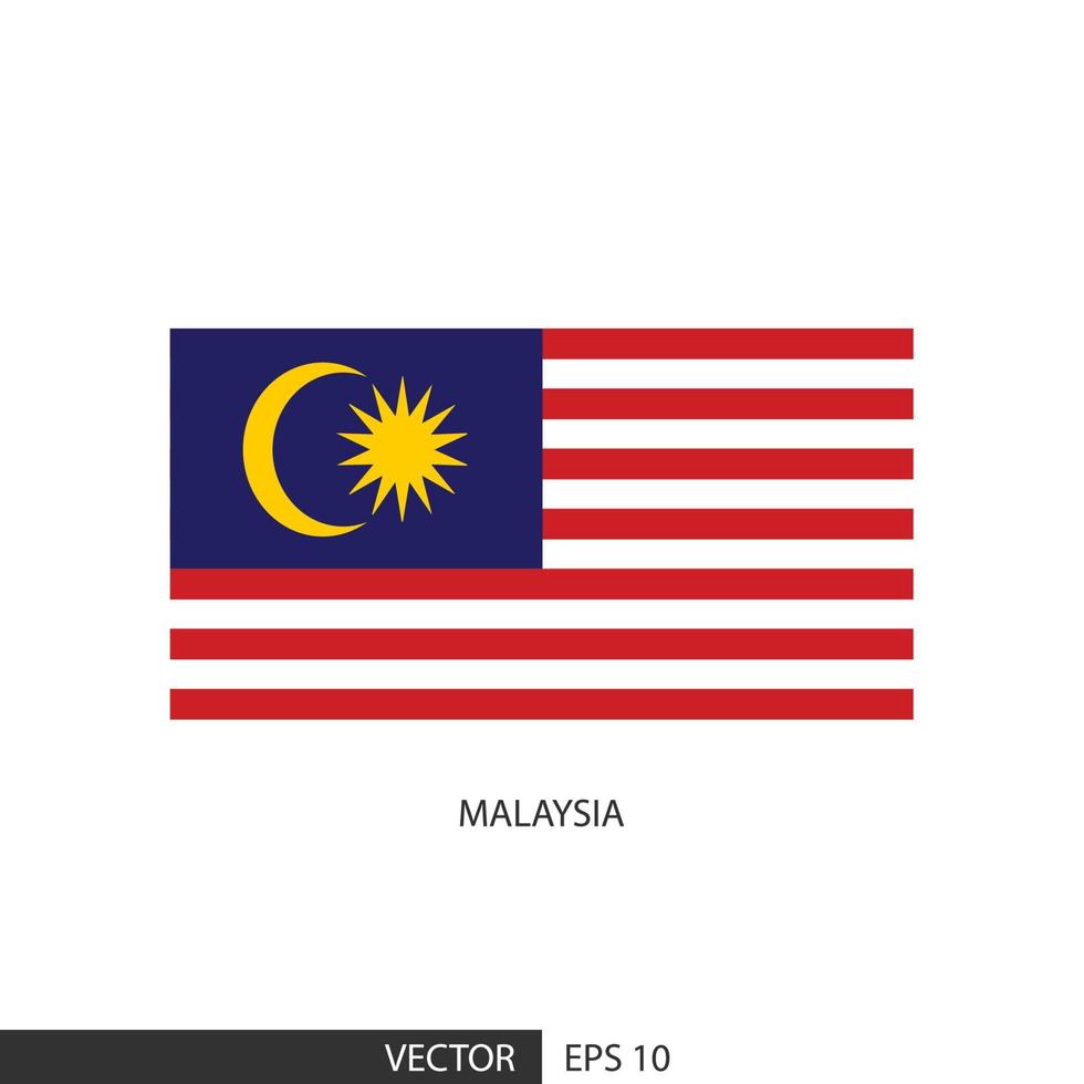 bandera cuadrada de malasia sobre fondo blanco y especificar es vector eps10.
