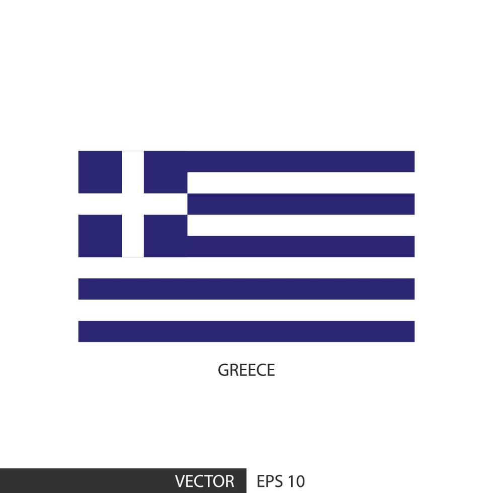 Greece square flag on white background and specify is vector eps10.