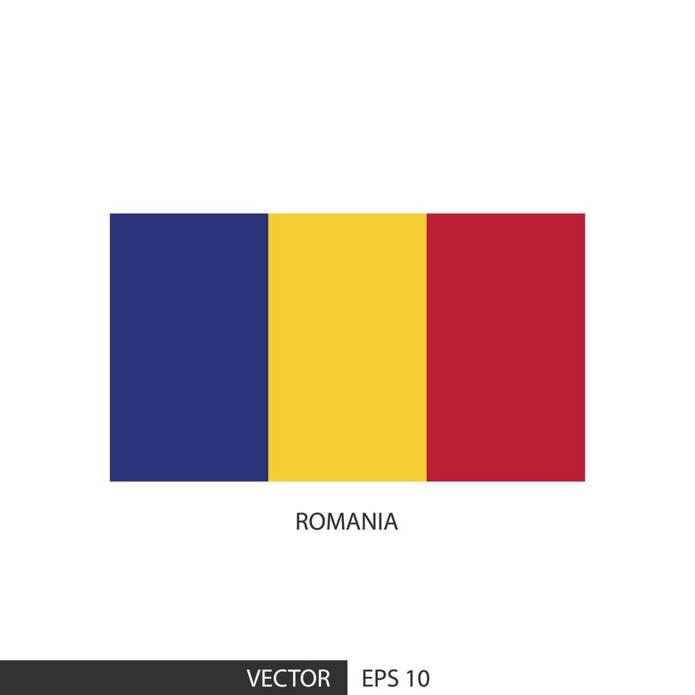 Romania square flag on white background and specify is vector eps10.