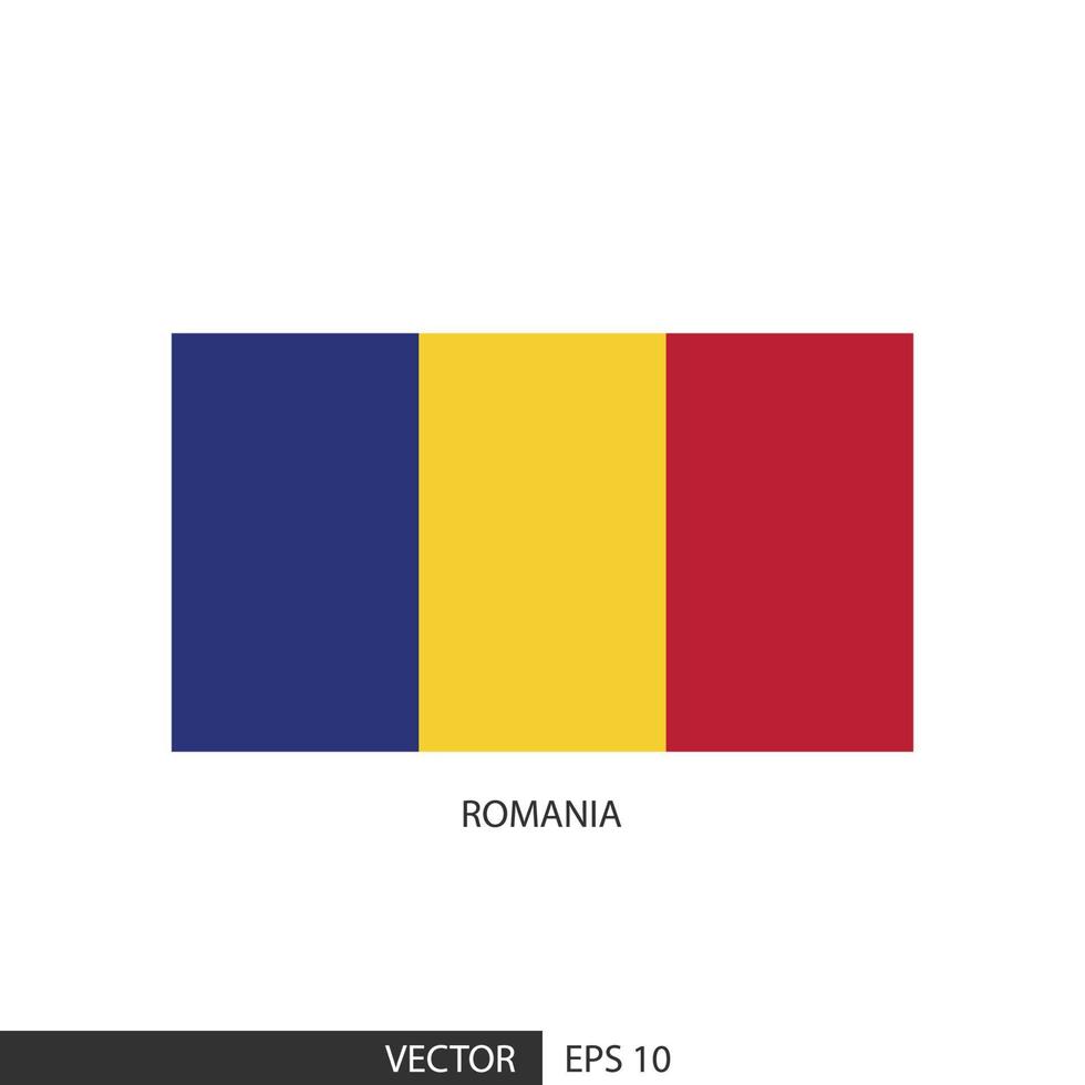 rumania bandera cuadrada sobre fondo blanco y especificar es vector eps10.