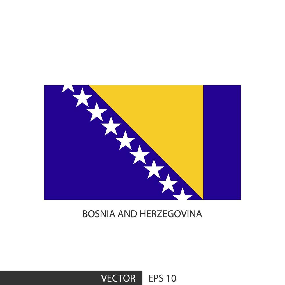 bosnia y herzegovina bandera cuadrada sobre fondo blanco y especificar es vector eps10.