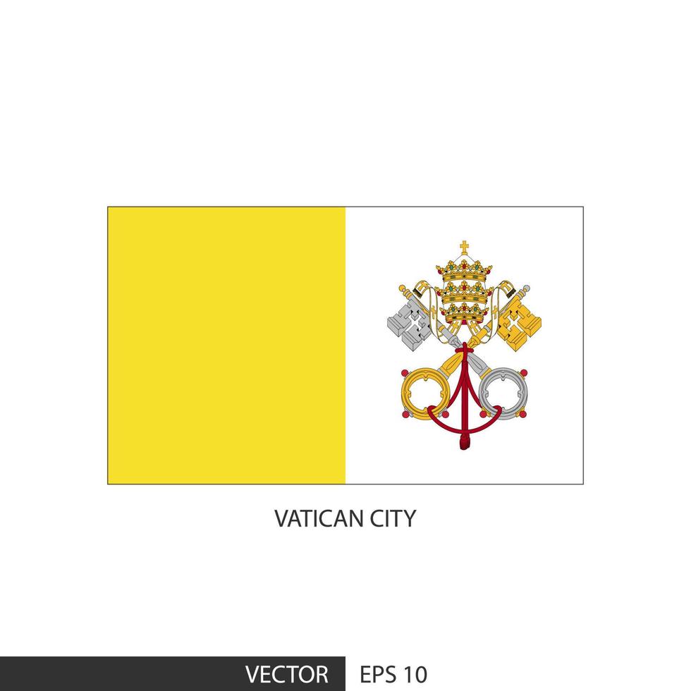 bandera cuadrada de la ciudad del vaticano sobre fondo blanco y especificar es vector eps10.