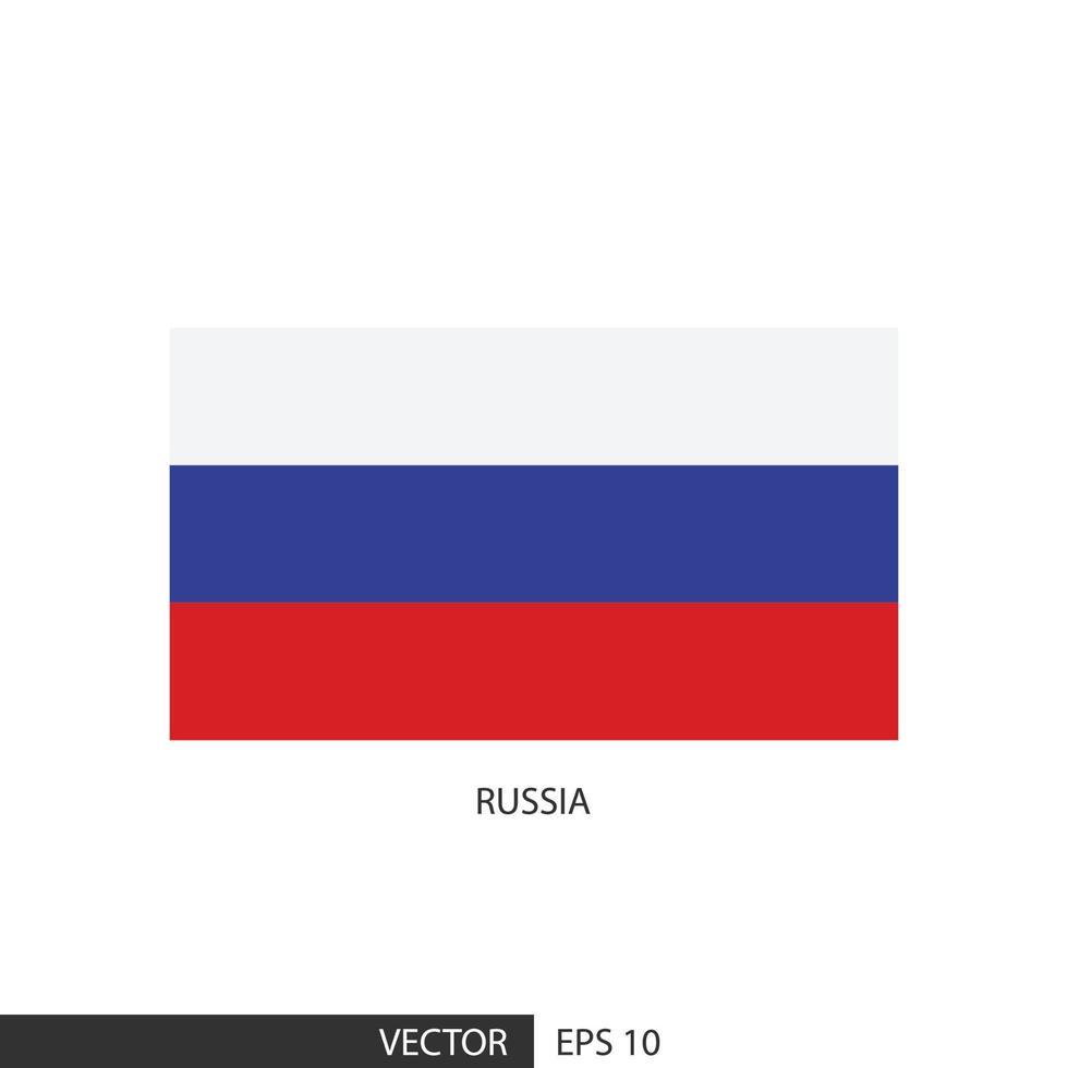 Russia square flag on white background and specify is vector eps10.