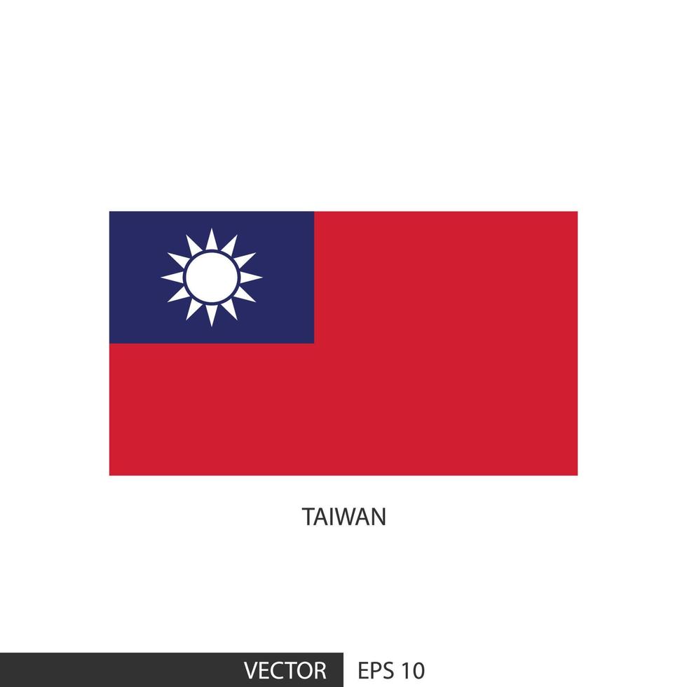 bandera cuadrada de taiwán sobre fondo blanco y especificar es vector eps10.