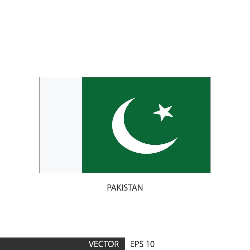 Pakistan square flag on white background and specify is vector eps10.