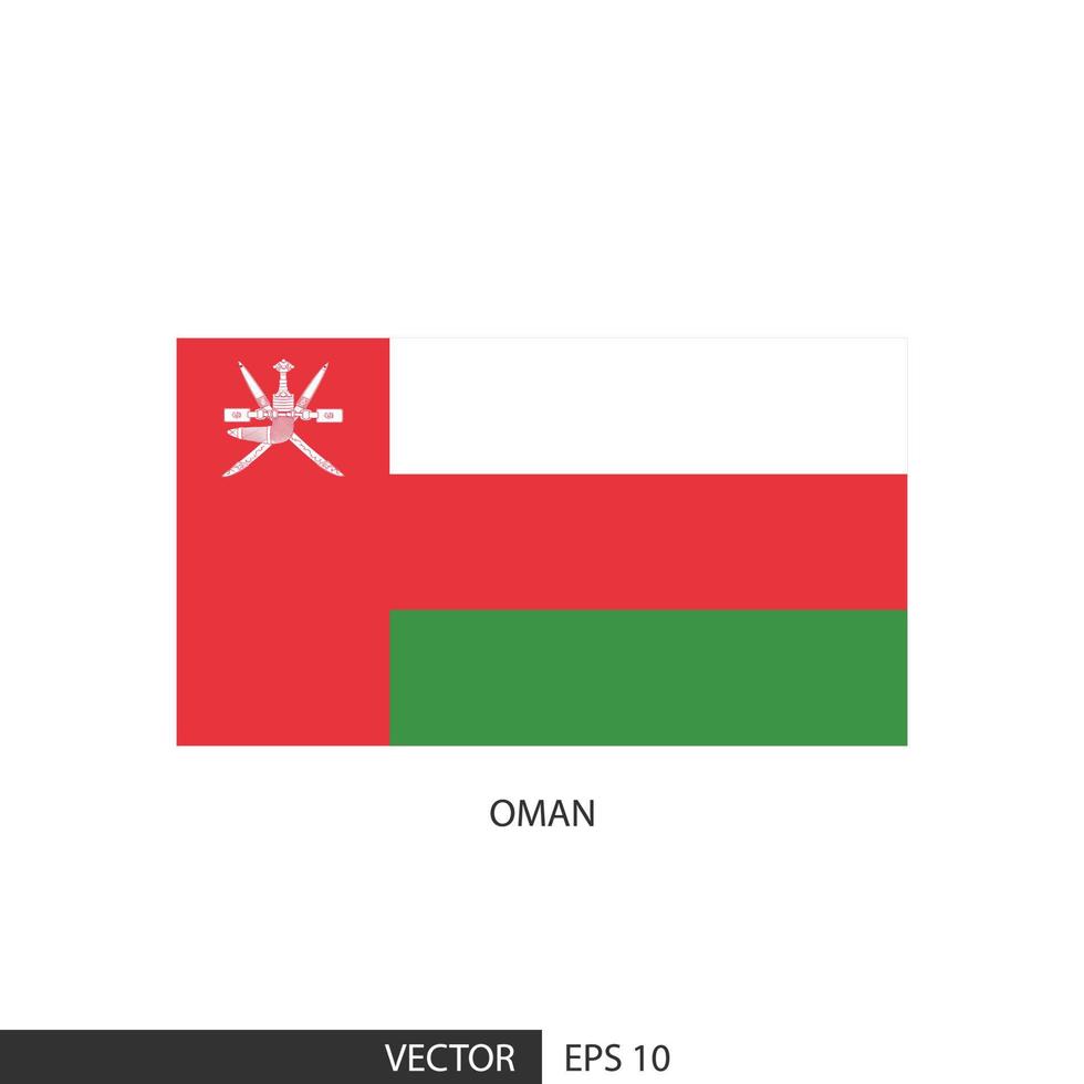 Oman square flag on white background and specify is vector eps10.