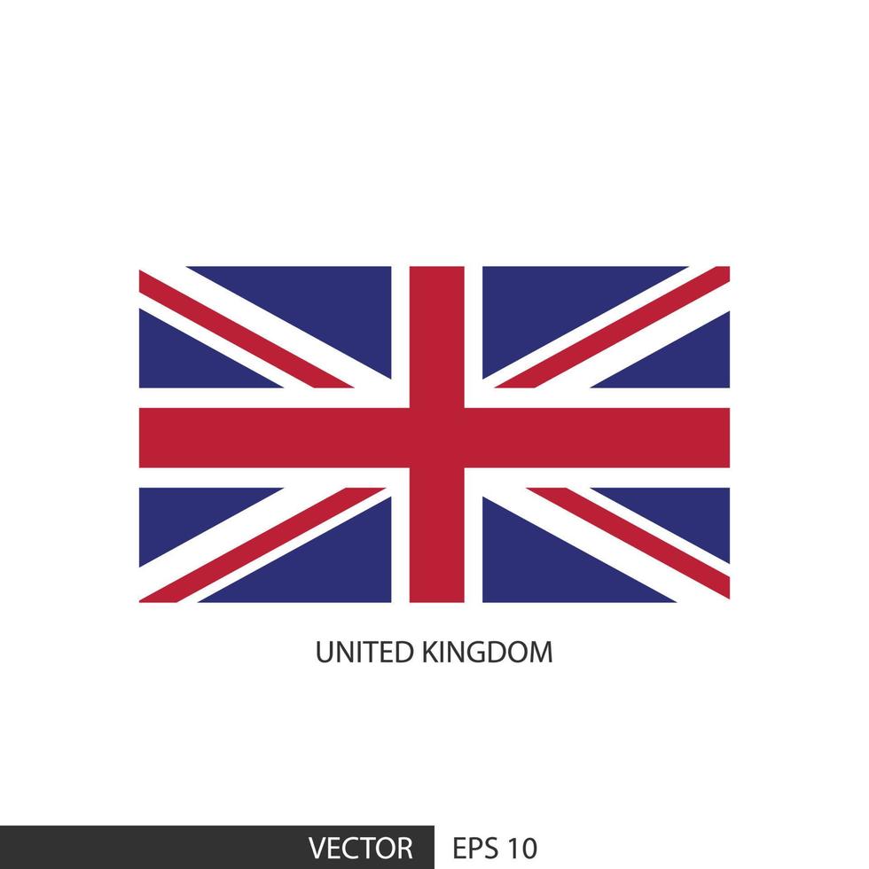 bandera cuadrada del reino unido sobre fondo blanco y especificar es vector eps10.