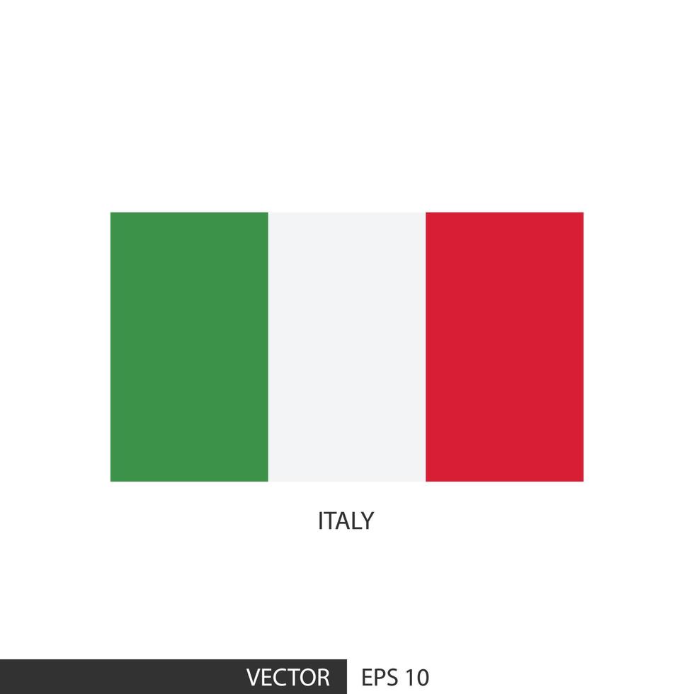Italy square flag on white background and specify is vector eps10.