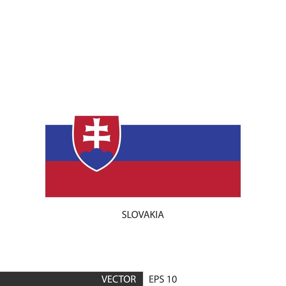 Slovakia square flag on white background and specify is vector eps10.