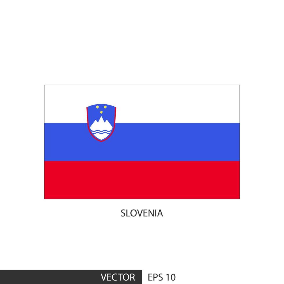 eslovenia bandera cuadrada sobre fondo blanco y especificar es vector eps10.