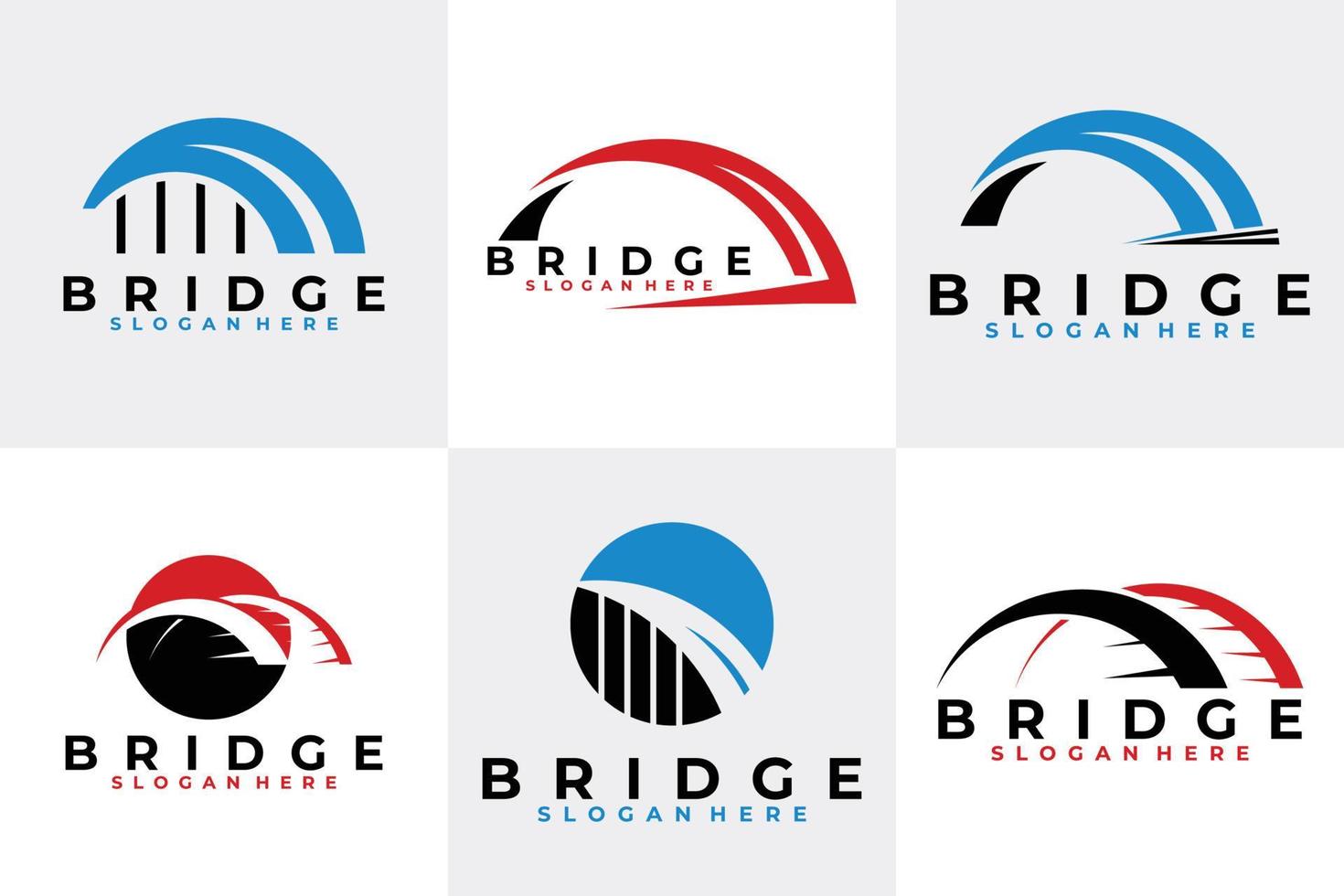 bridge logo set icon vector