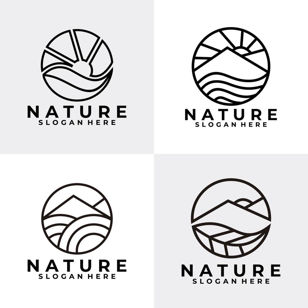 logotipo de vector de elemento de conjunto de naturaleza abstracta
