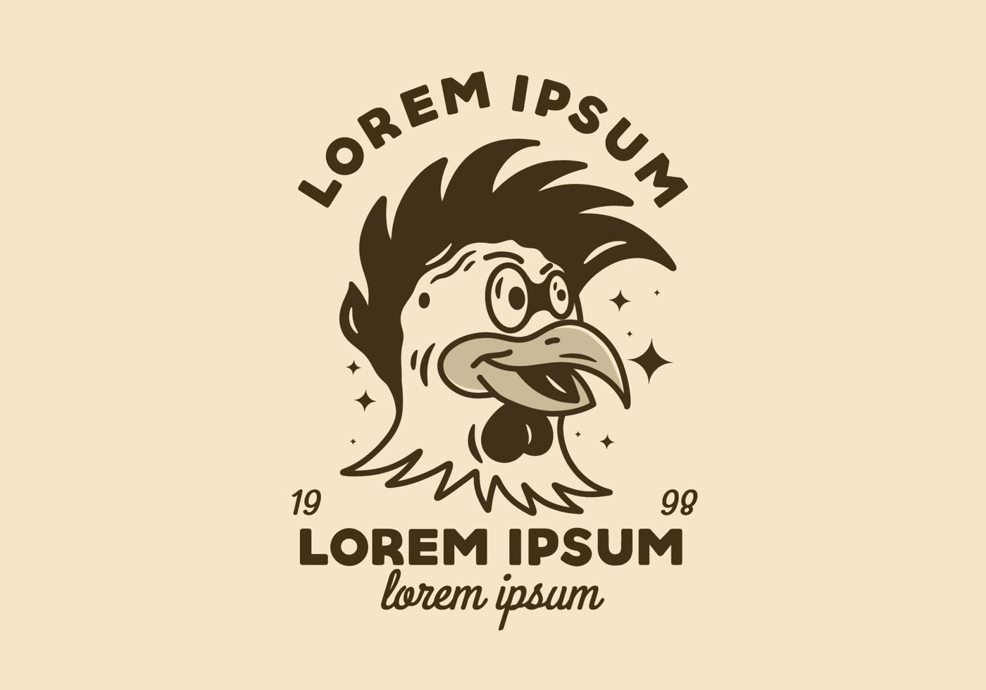 Illustration design of a rooster head vector