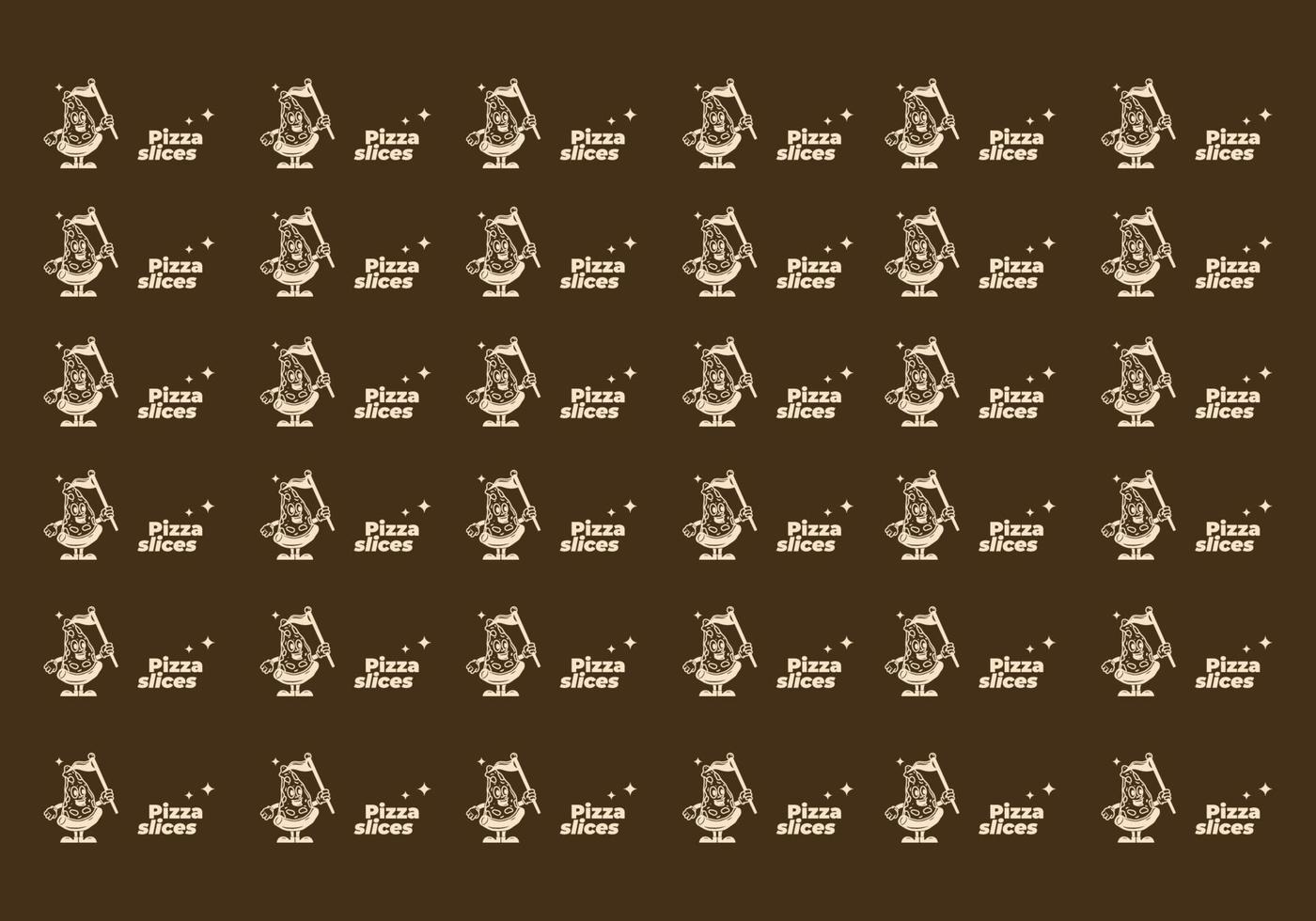 Illustration design of a pizza slice pattern with hands and feet vector