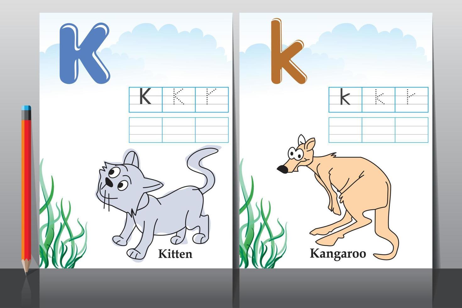 Kids school activity worksheets vector