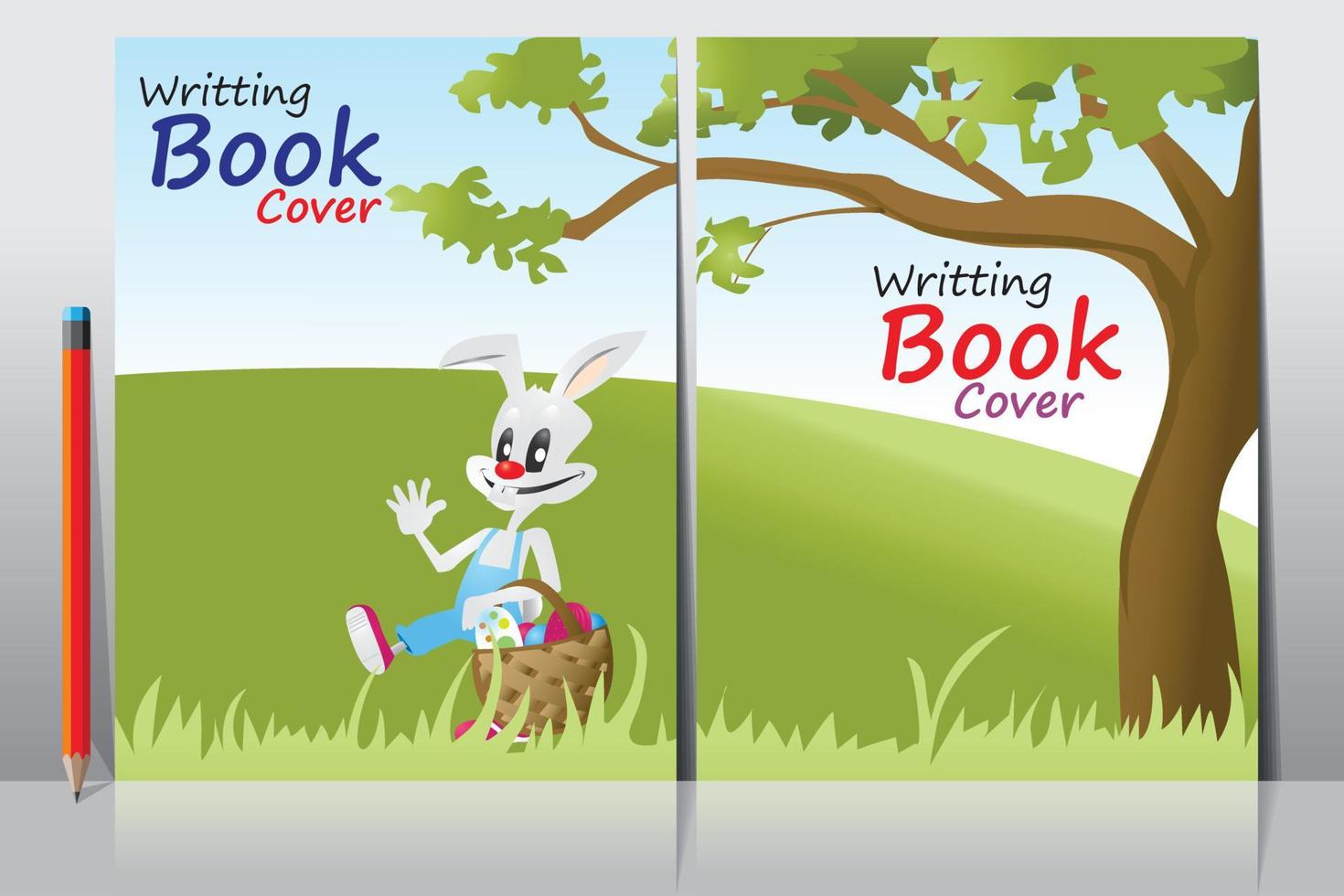 School Writing book cover design vector