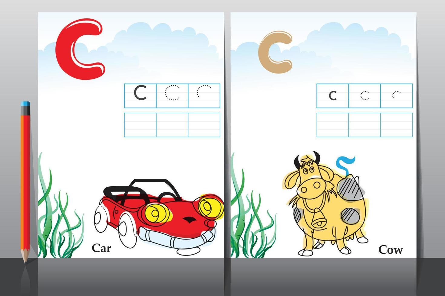 Kids school activity worksheets vector