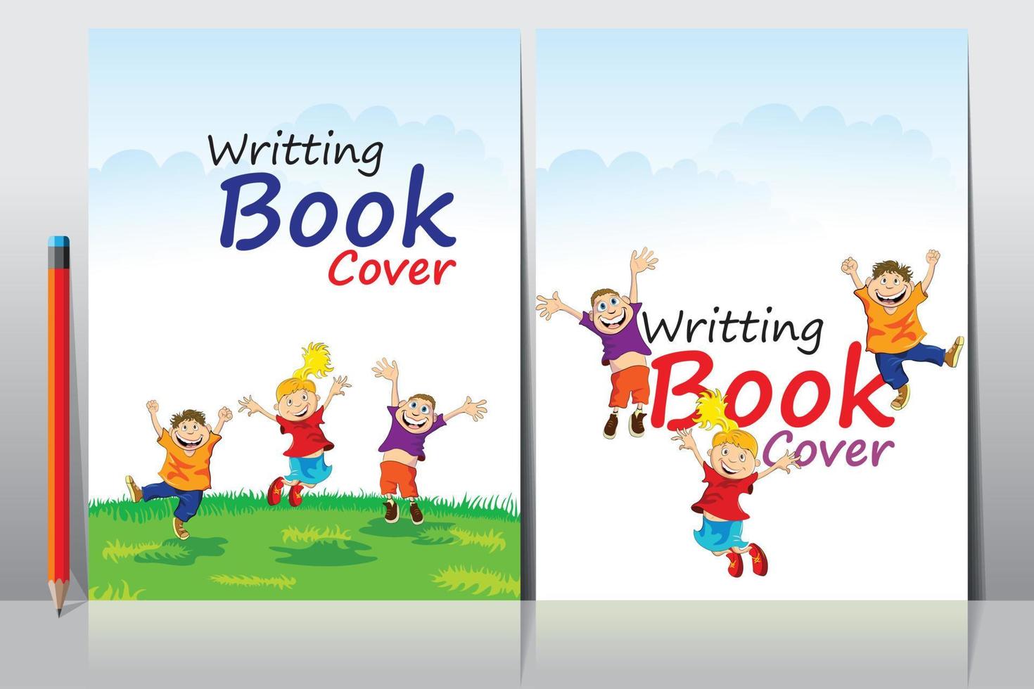 School Writing book cover design vector