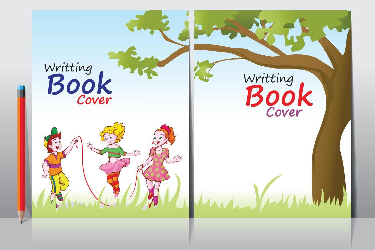 School Writing book cover design vector