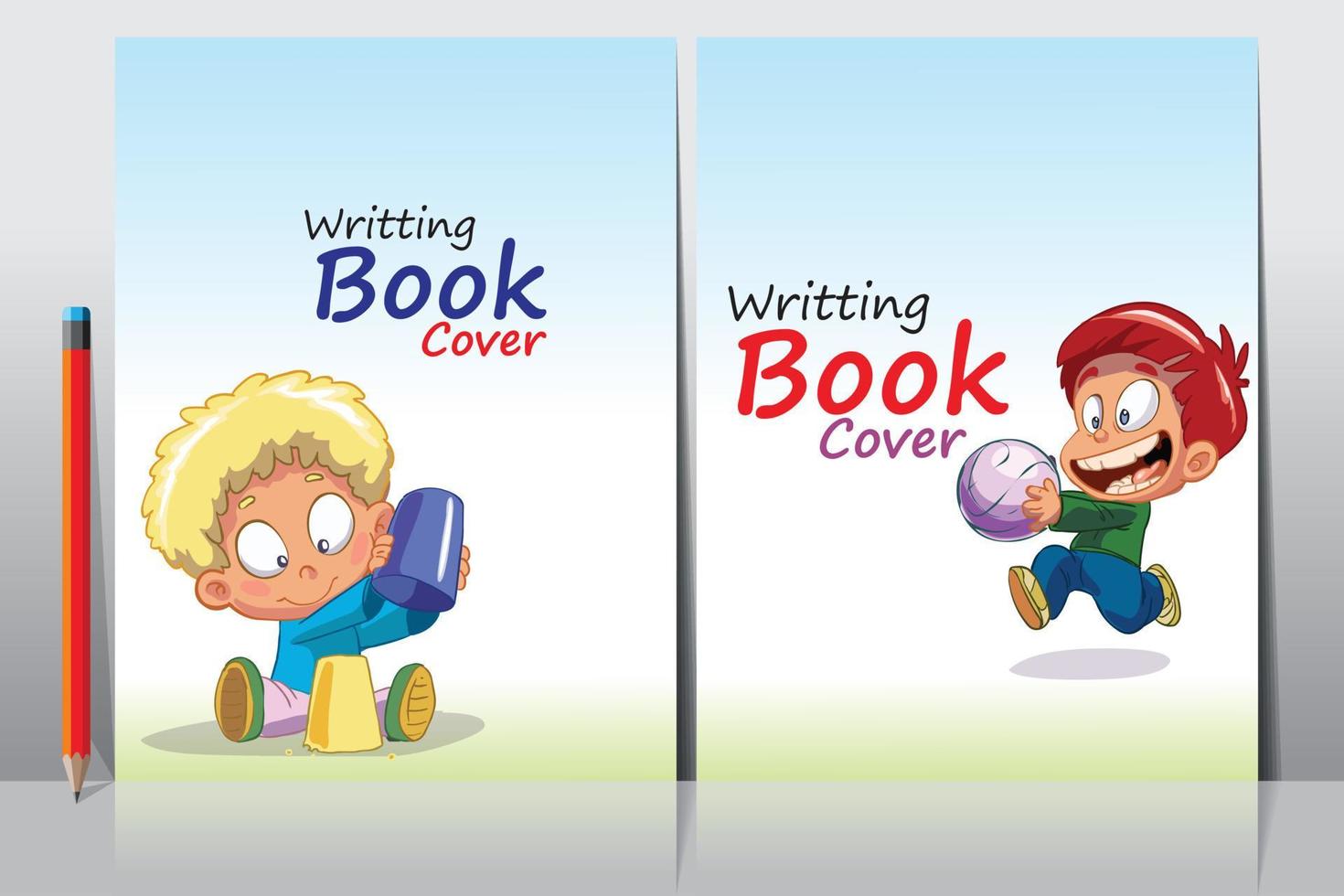 School Writing book cover design vector