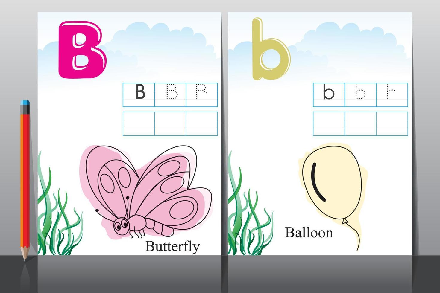 Kids school activity worksheets vector