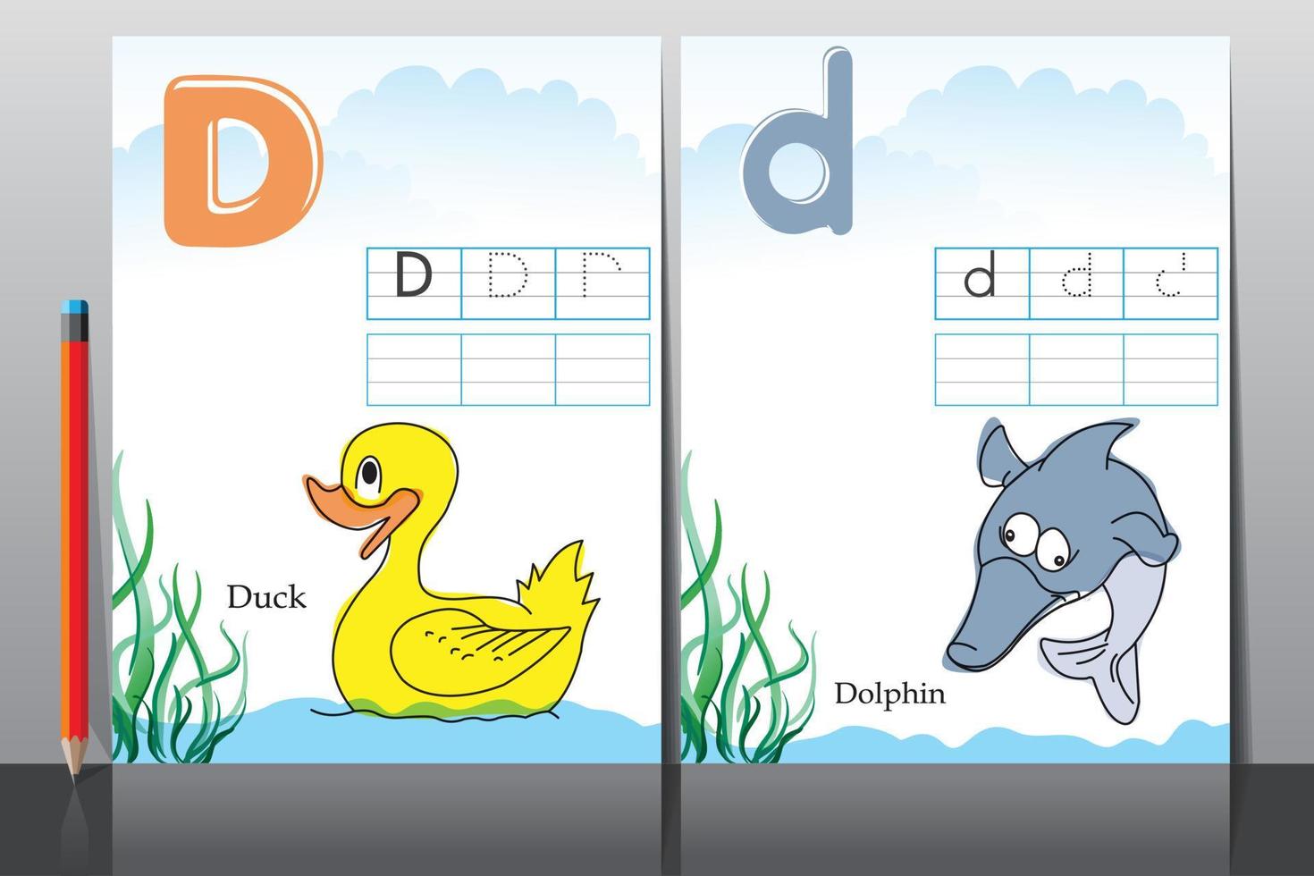 Kids school activity worksheets vector