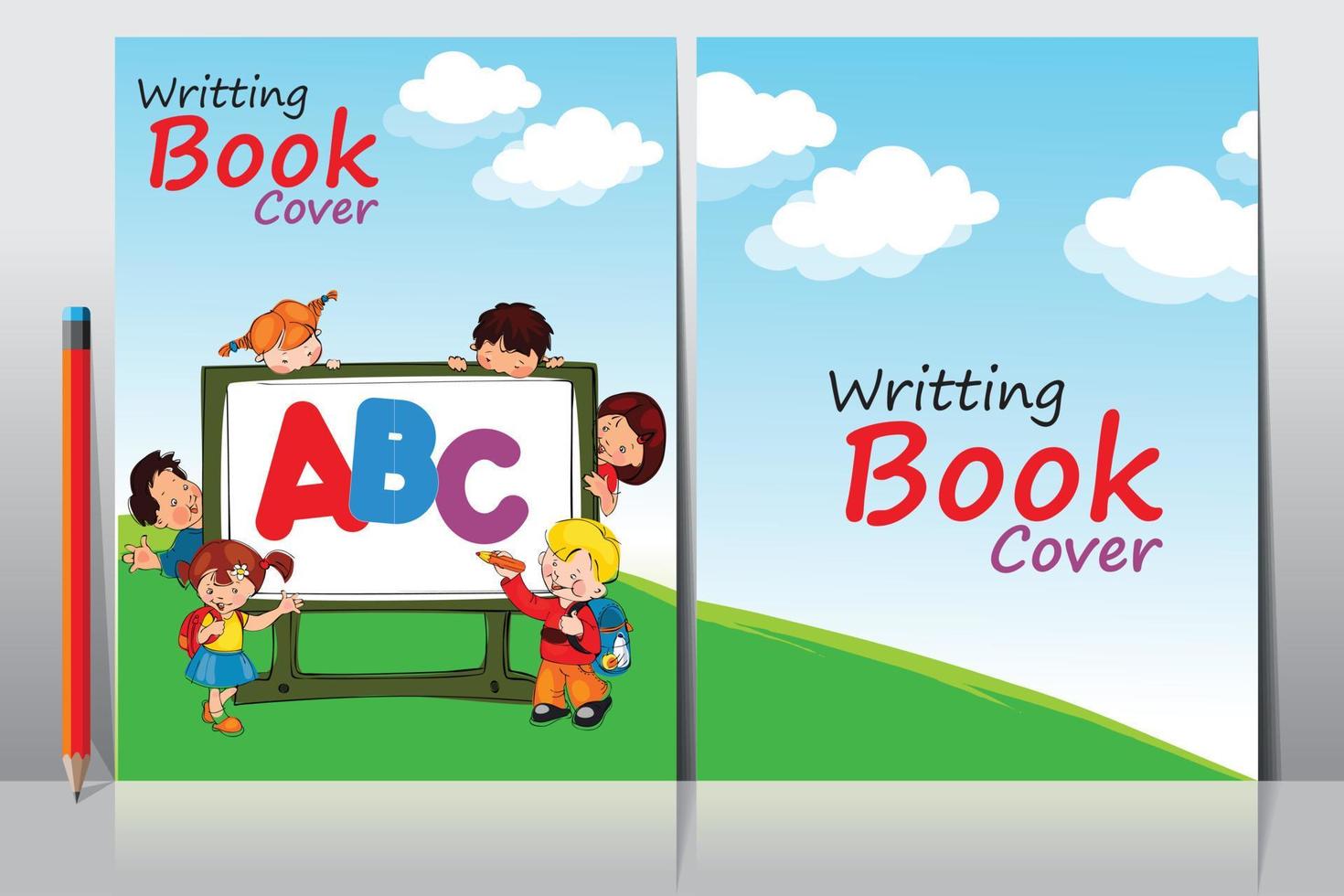 School Writing book cover design vector