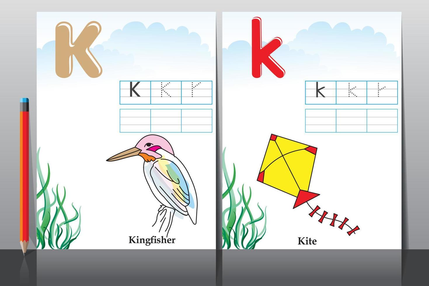 Kids school activity worksheets vector